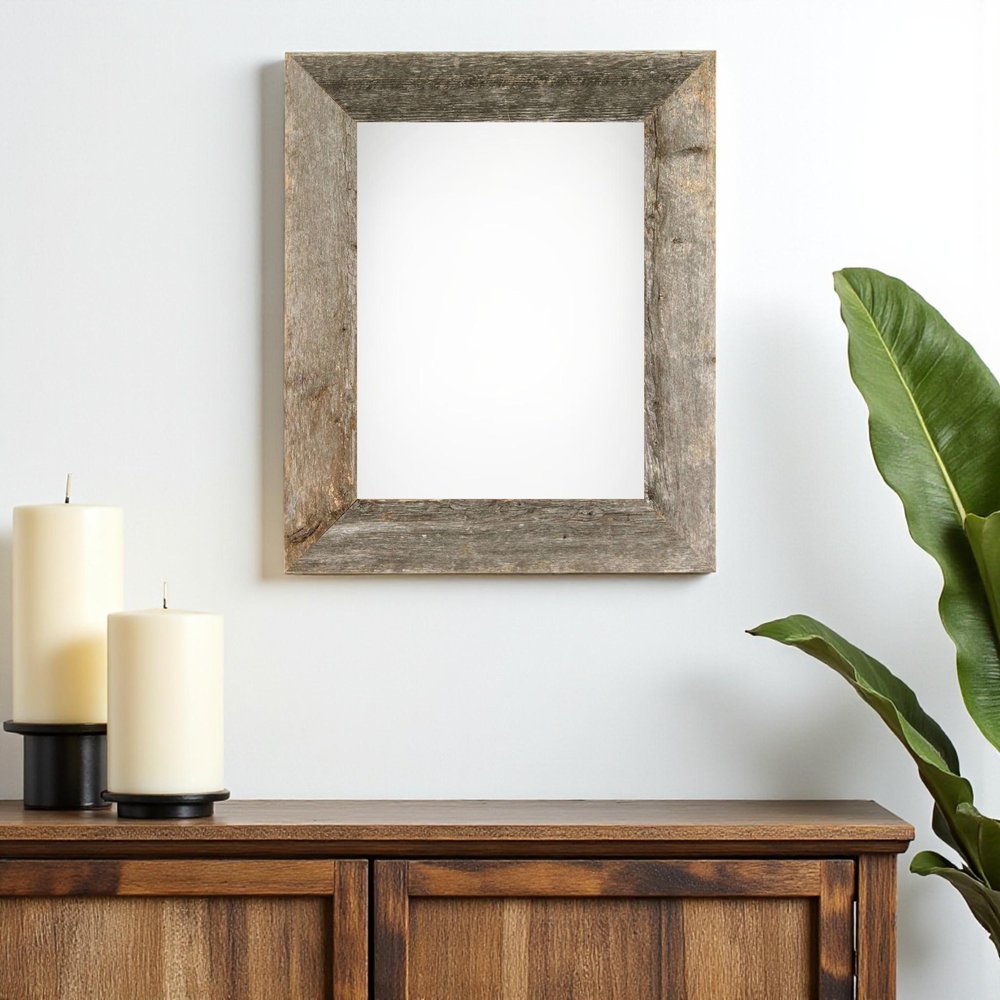 12" x 16" Gray Wood Hanging Picture Frame