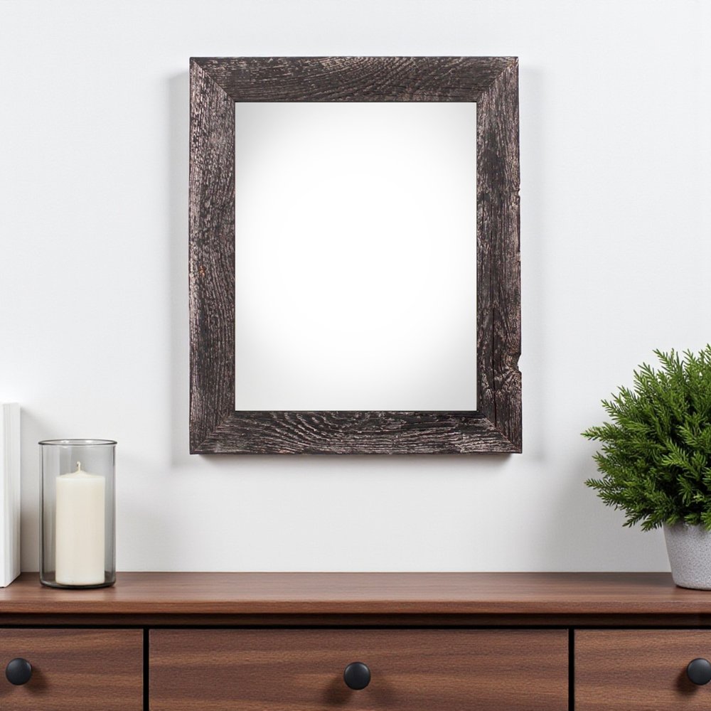 12" x 18" Black Solid Wood Hanging Picture Frame