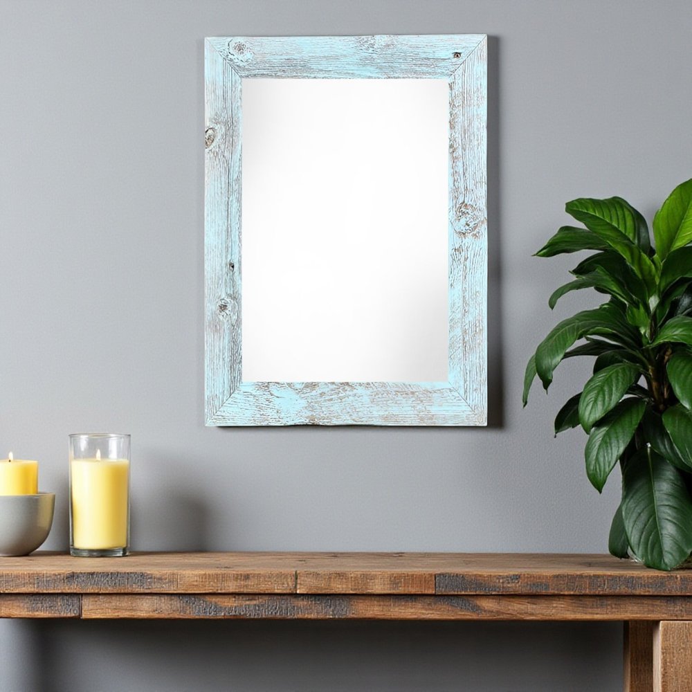 12" x 24" Blue Solid Wood Hanging Picture Frame