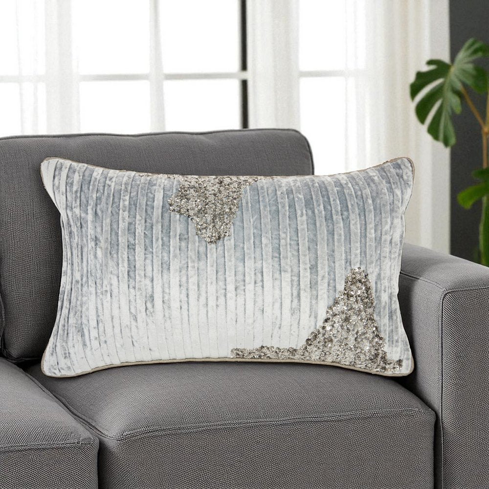 12" X 20" Periwinkle Cotton Throw Pillow