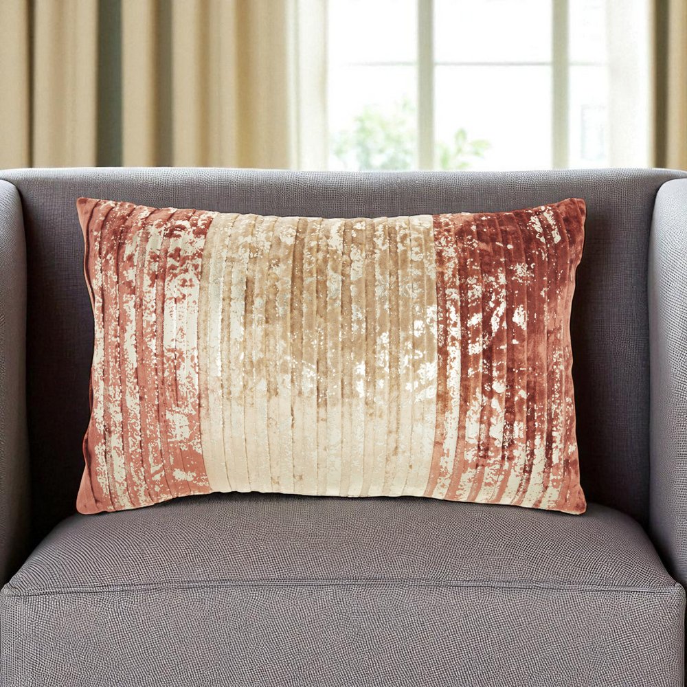 12" X 20" Pink Cotton Throw Pillow