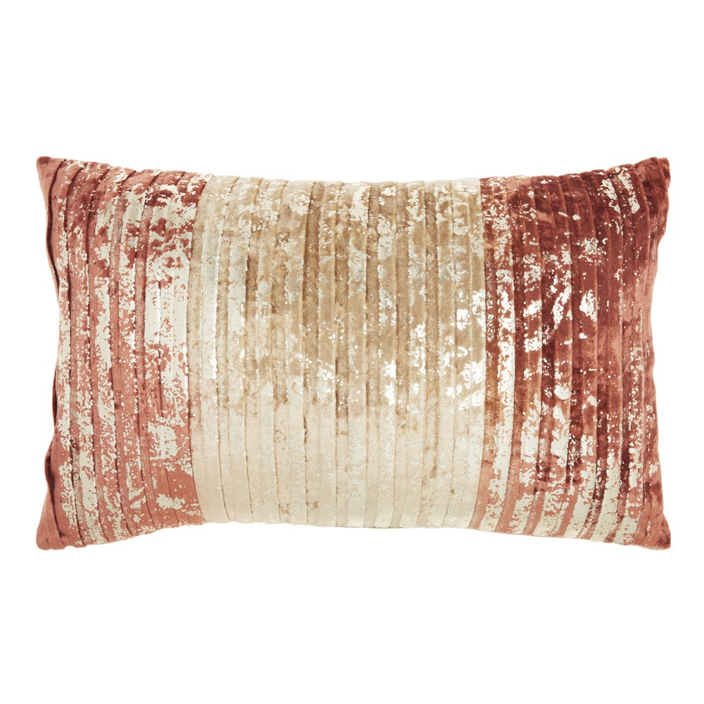 12" X 20" Pink Cotton Throw Pillow