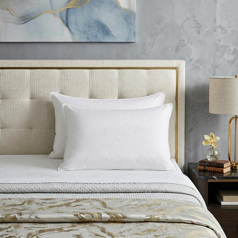 Set of Two Down Alternative Firm Queen Size Bed Pillows