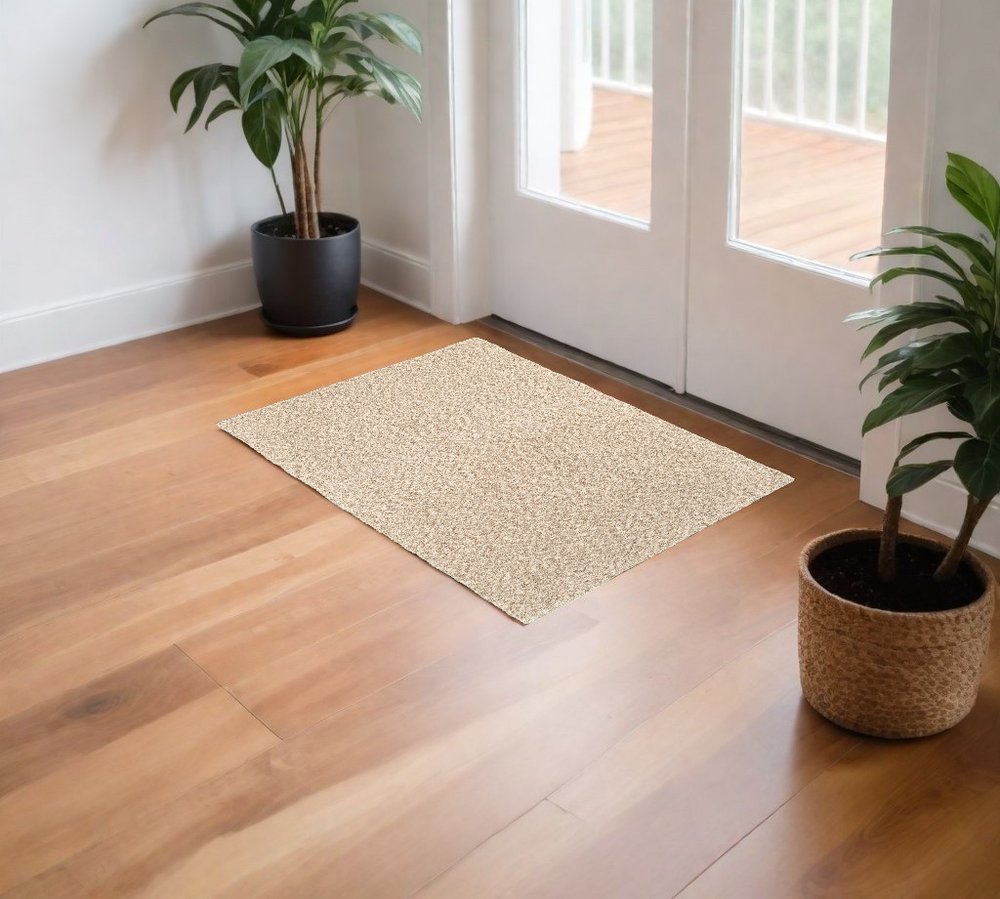 7' X 10' Modern Soft Tan Indoor Area Rug