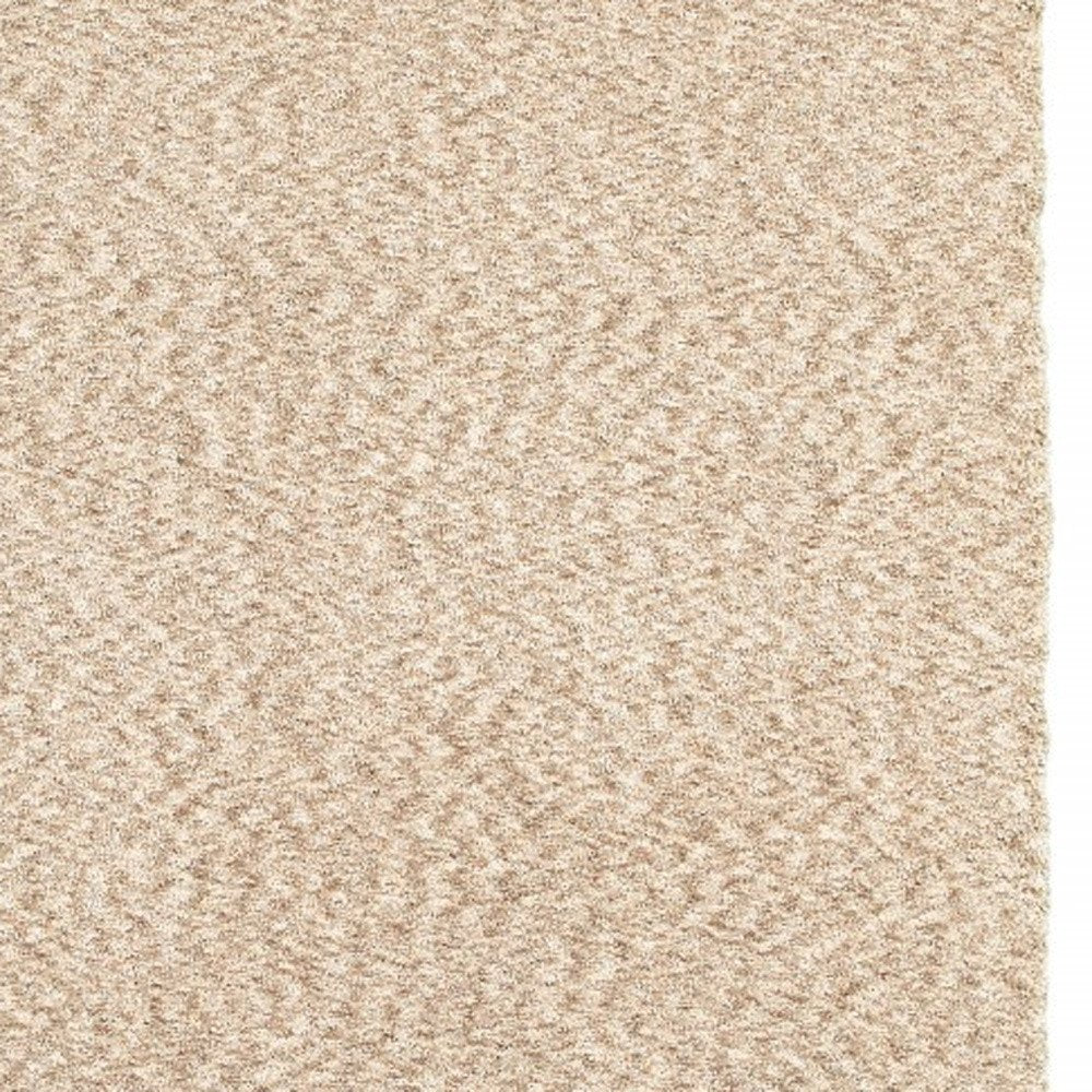 3' X 5' Beige Shag Hand Tufted Area Rug