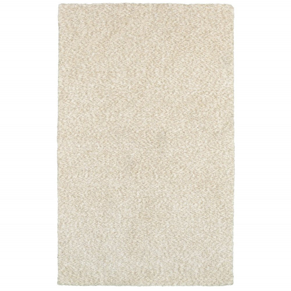 3' X 5' Ivory Shag Hand Tufted Area Rug