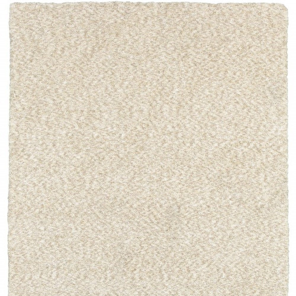 3' X 5' Ivory Shag Hand Tufted Area Rug