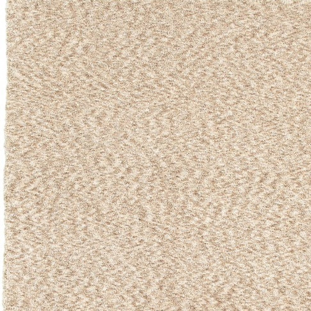 3' X 5' Beige Shag Hand Tufted Area Rug