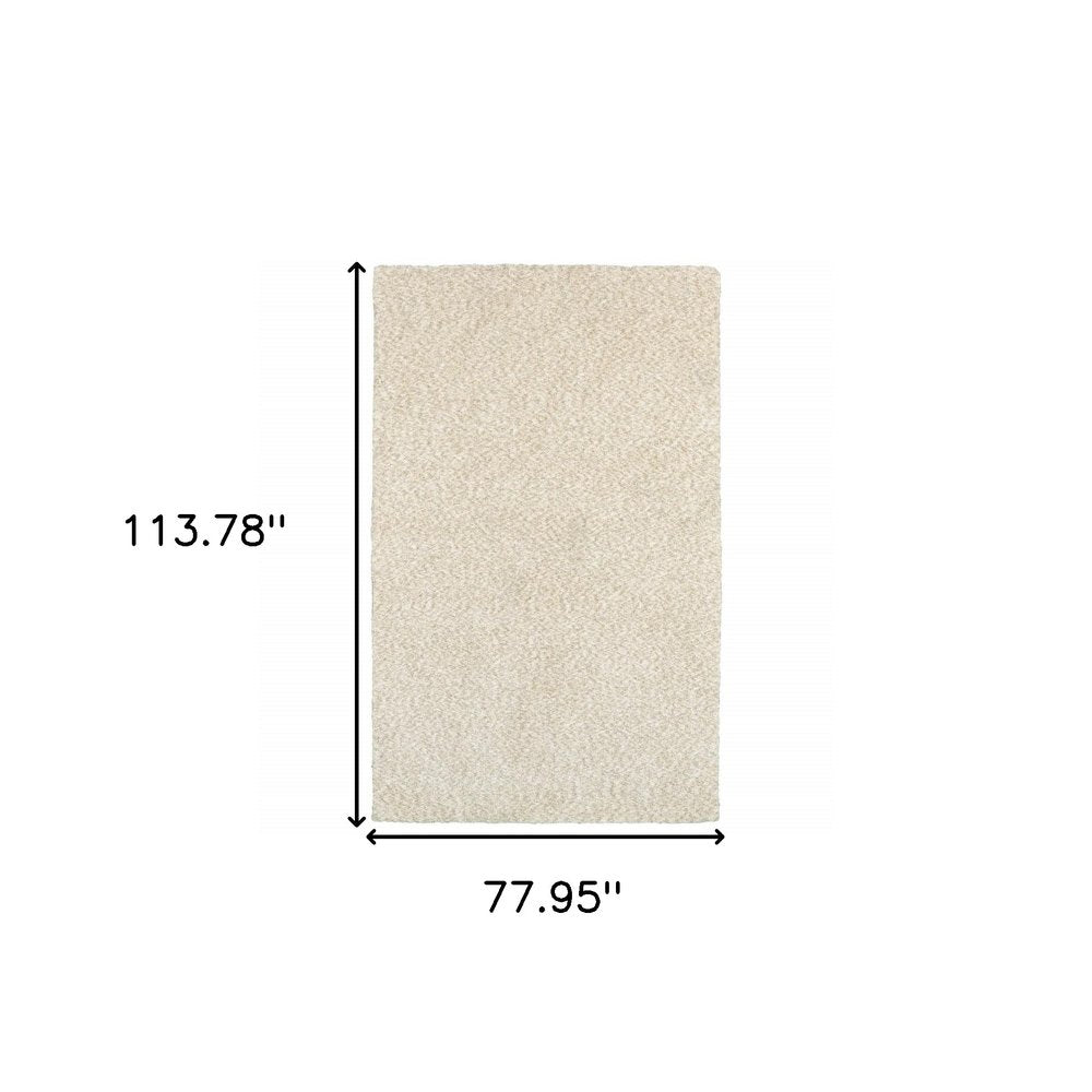 3' X 5' Ivory Shag Hand Tufted Area Rug