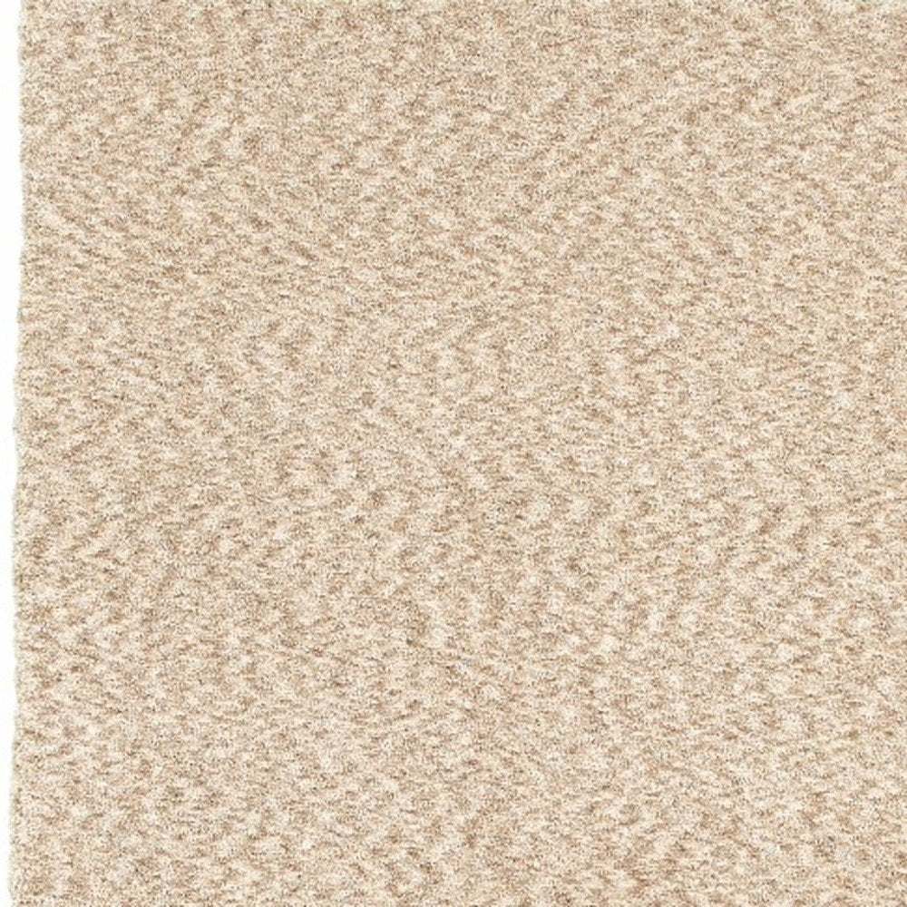 3' X 5' Beige Shag Hand Tufted Area Rug