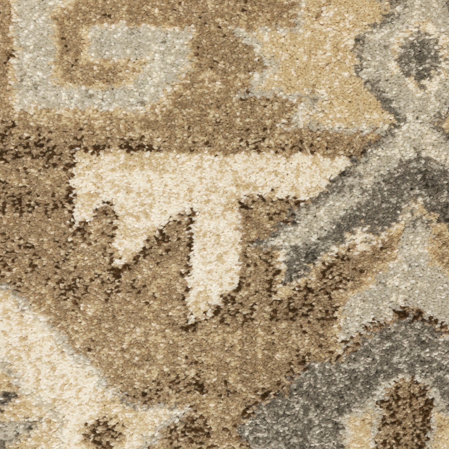 5' X 8' Tan And Gold Medallion Distressed Area Rug