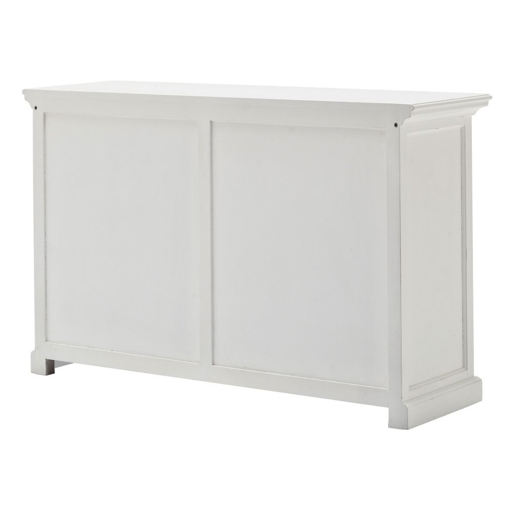 49" White Buffet Server With Sliding Doors