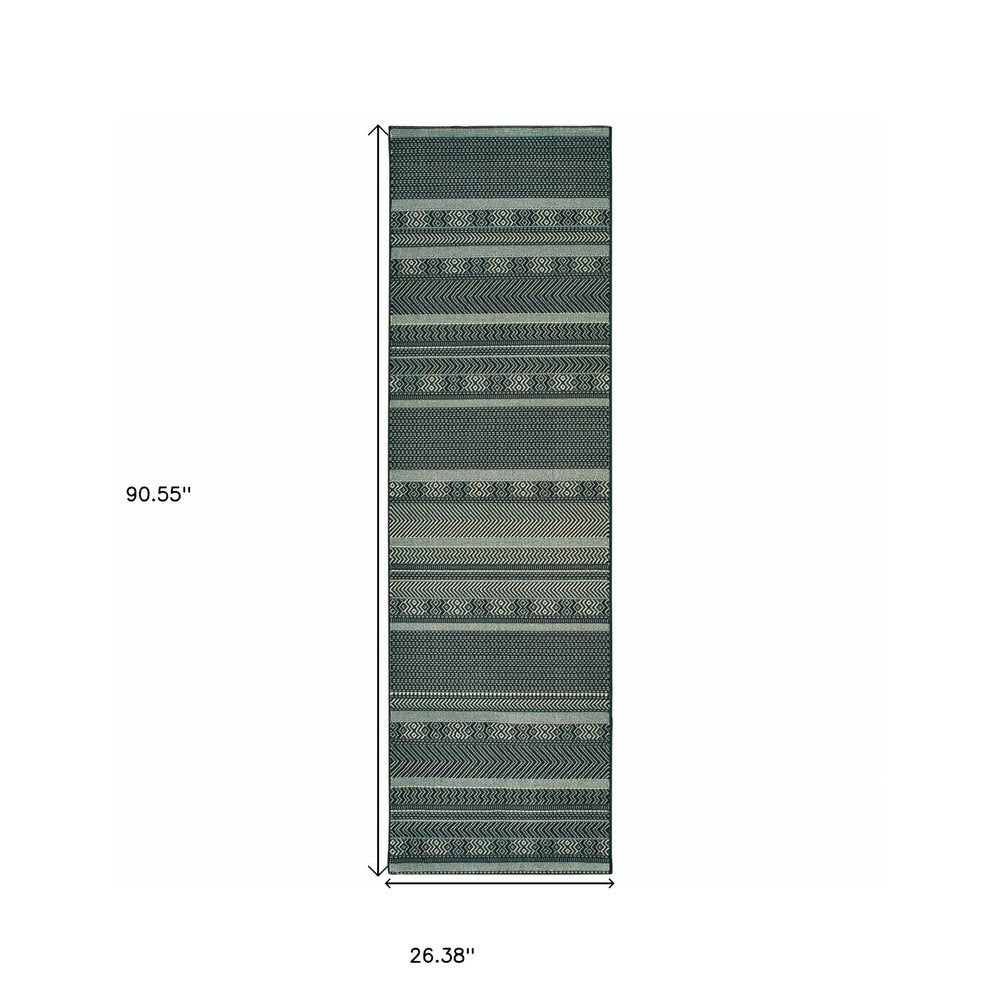 10' X 13' Black And Ivory Geometric Area Rug