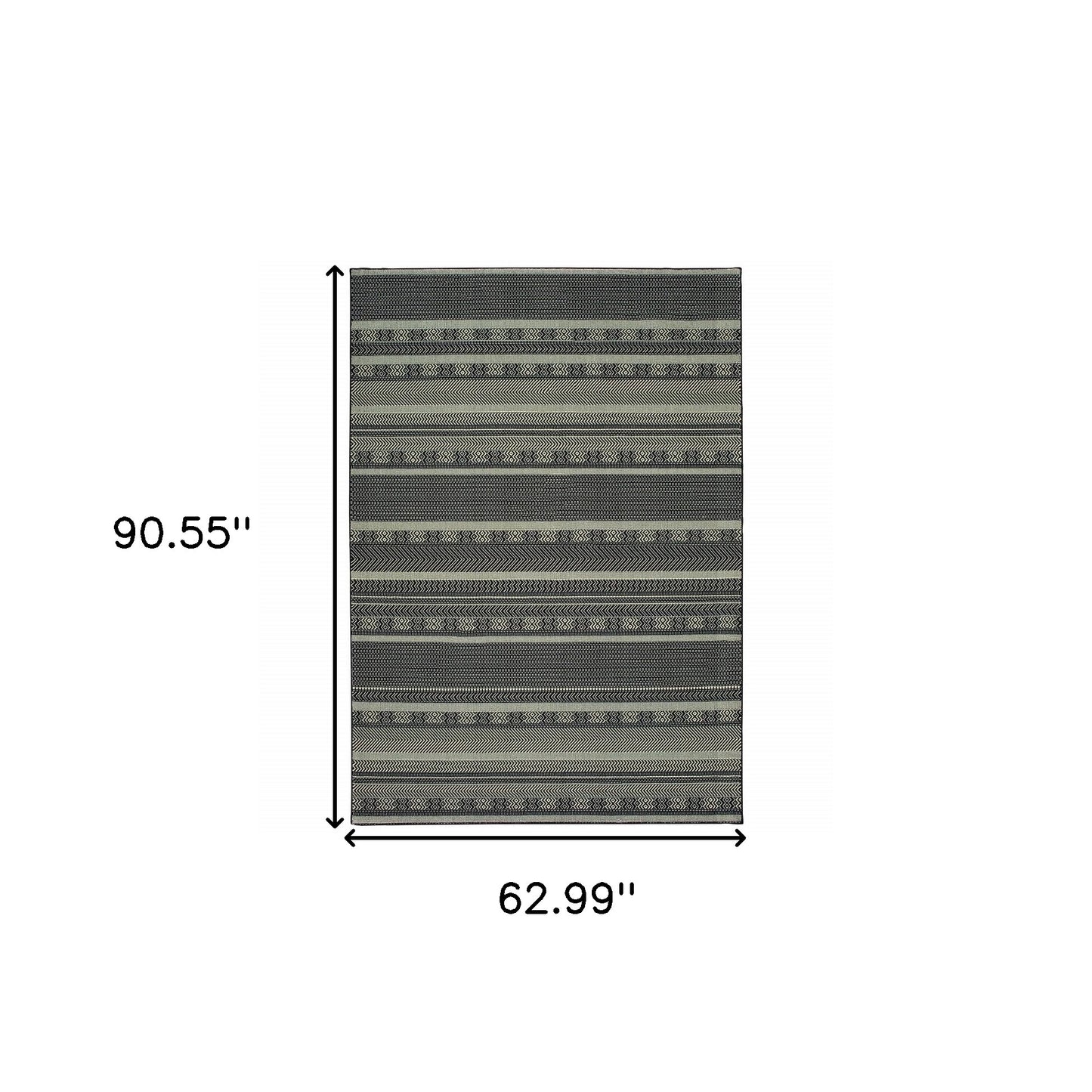 10' X 13' Black And Ivory Geometric Area Rug