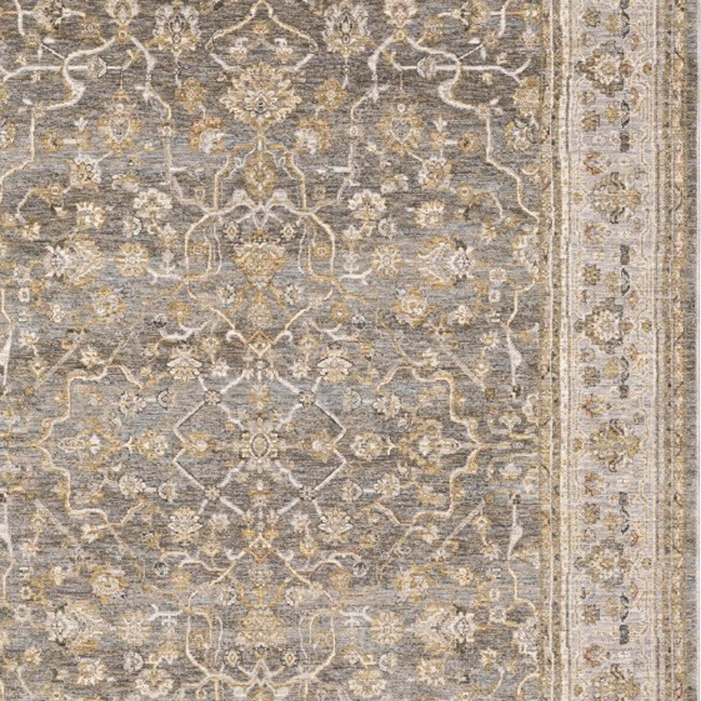 6' X 9' Beige Grey Machine Woven Oriental Indoor Arean Rug