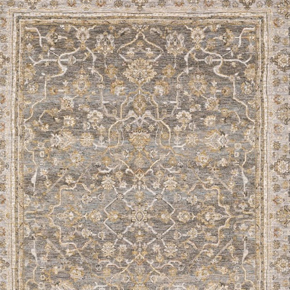 6' X 9' Beige Grey Machine Woven Oriental Indoor Arean Rug