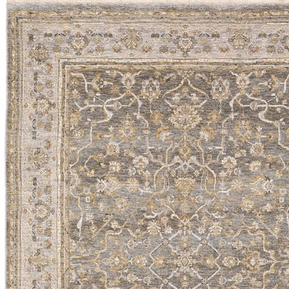 6' X 9' Beige Grey Machine Woven Oriental Indoor Arean Rug