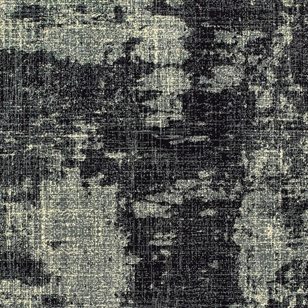 10' X 13' Black And Ivory Abstract Distressed Area Rug