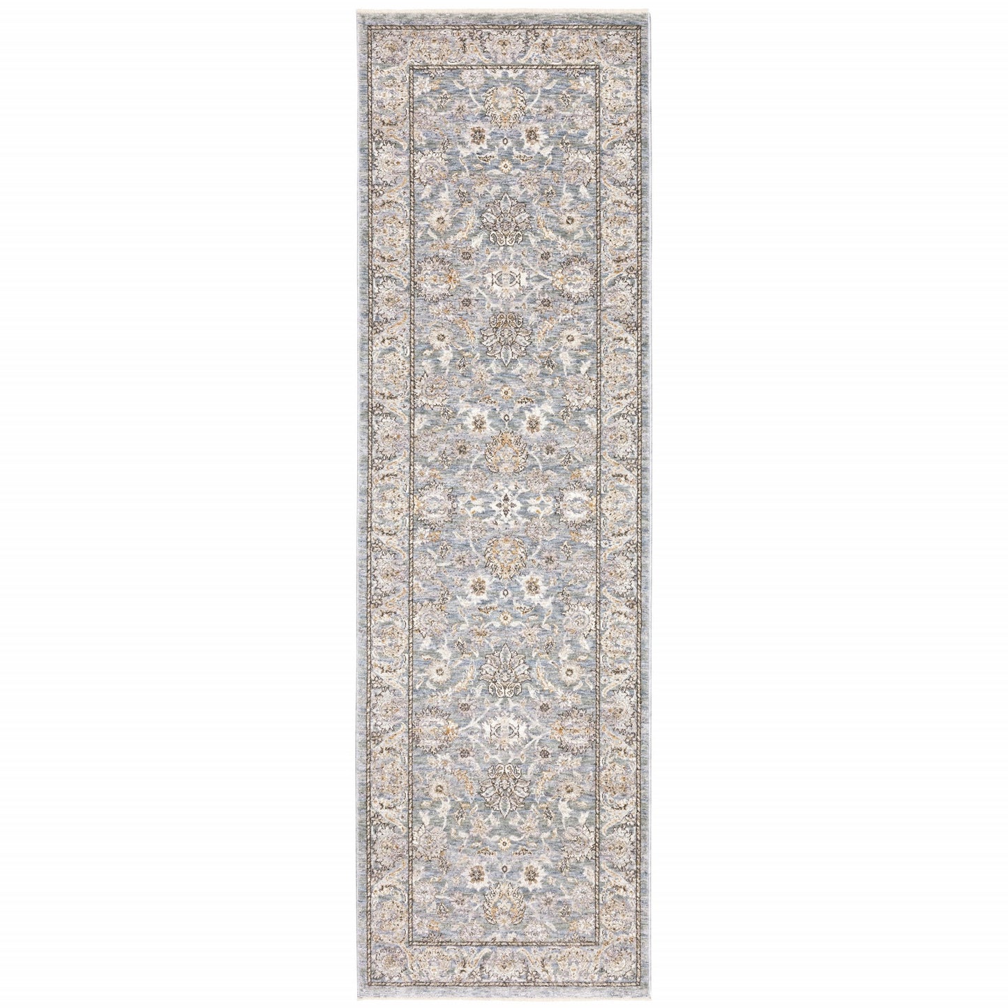 2' X 3' Blue And Ivory Area Rug