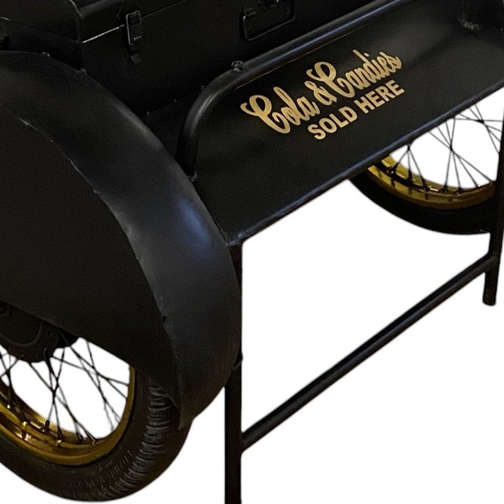 Black Old Time Delivery Box Table With Storage