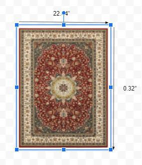 2' X 3' Red And Ivory Area Rug