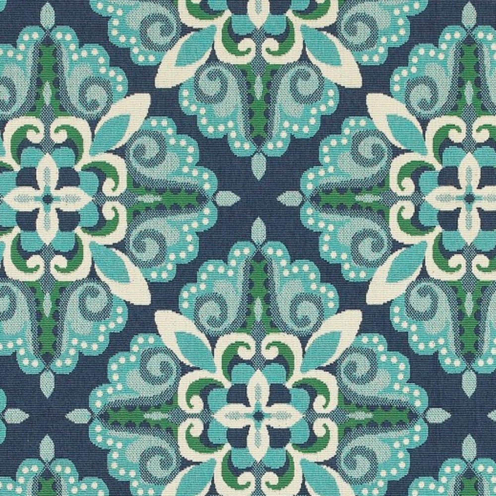5' X 8' Blue And Green Indoor Outdoor Area Rug