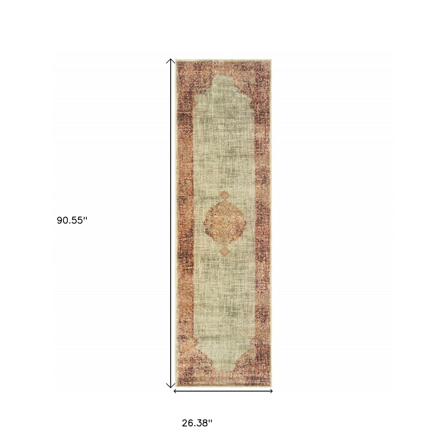 4' X 6' Ivory And Pink Medallion Area Rug