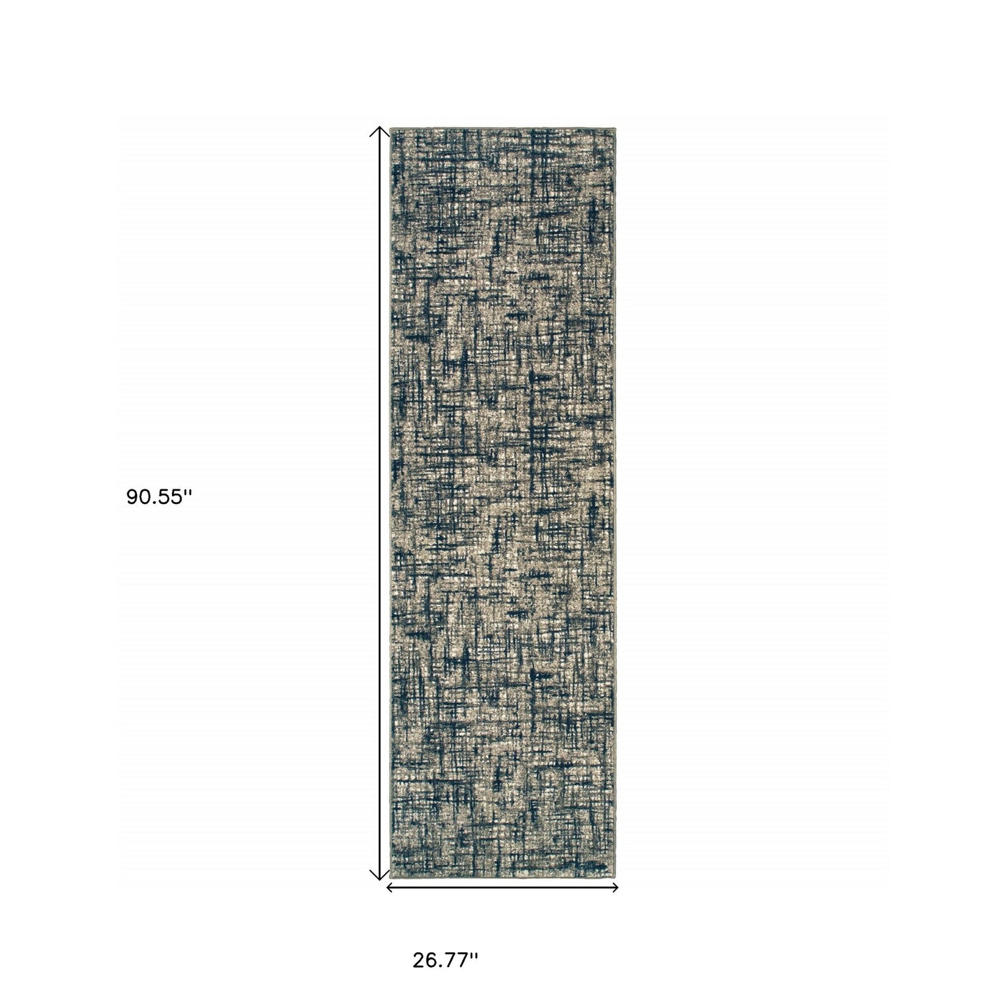 10' X 13' Gray And Navy Abstract Area Rug