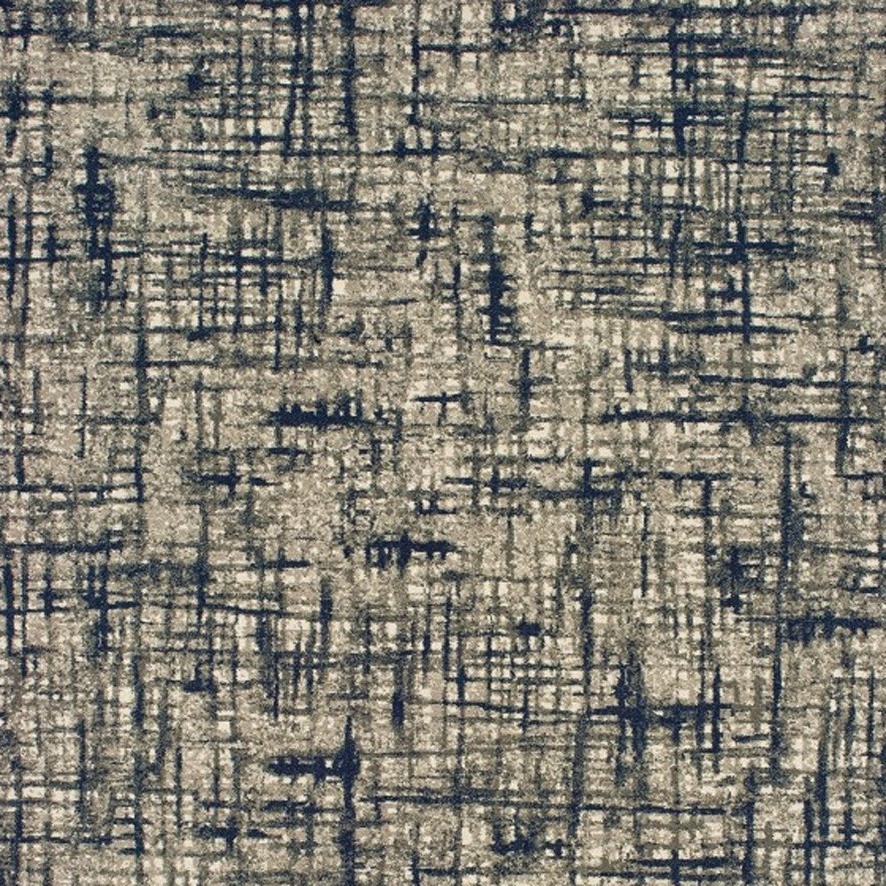 10' X 13' Gray And Navy Abstract Area Rug