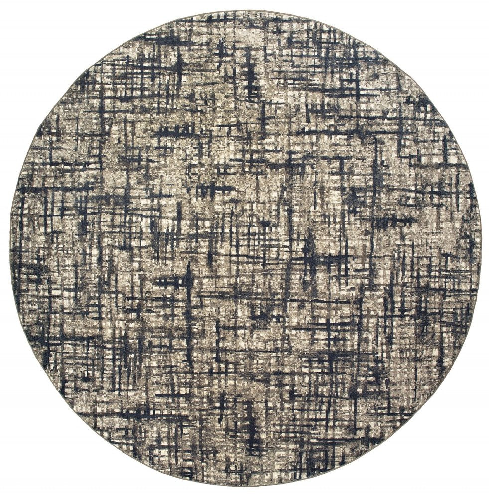 10' X 13' Gray And Navy Abstract Area Rug