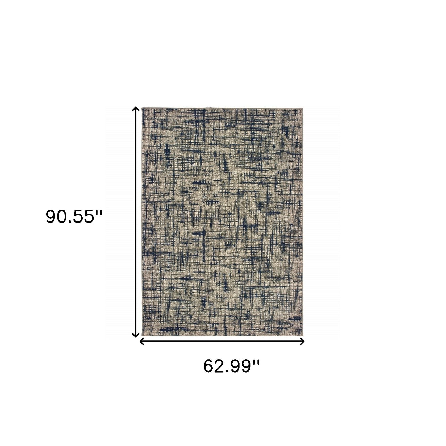 10' X 13' Gray And Navy Abstract Area Rug