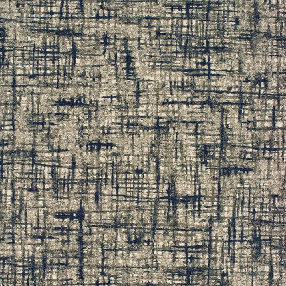 10' X 13' Gray And Navy Abstract Area Rug