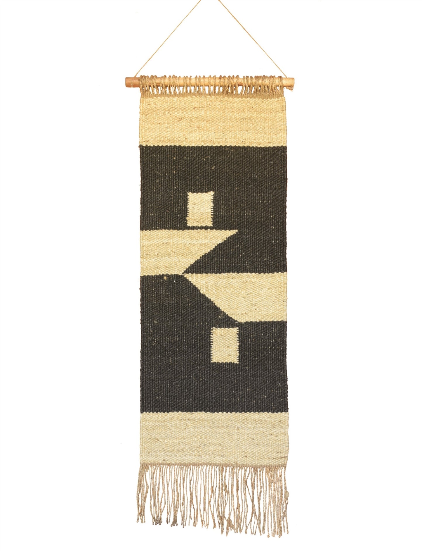 84" X 35" Light Brown Hemp Hanging Tapestry