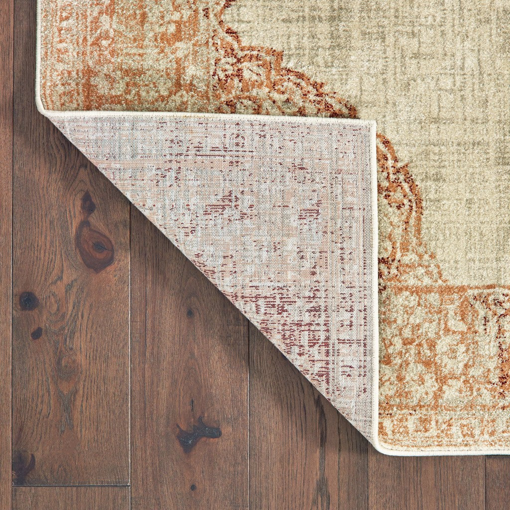 2' X 3' Pink and Ivory Power Loom Area Rug