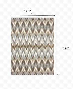 2' X 3' Gray Shag Power Loom Area Rug