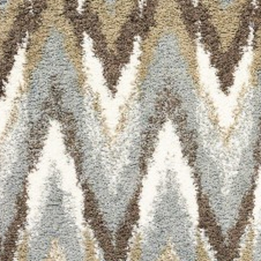2' X 3' Gray Shag Power Loom Area Rug