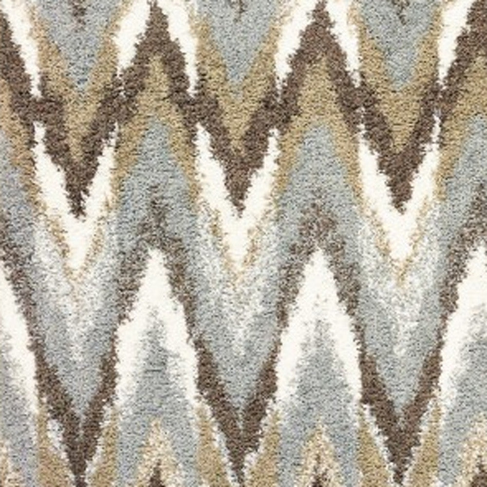 2' X 3' Gray Shag Power Loom Area Rug
