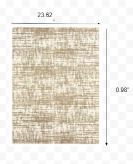 2' X 3' Ivory And Gray Abstract Strokes Scatter Rug