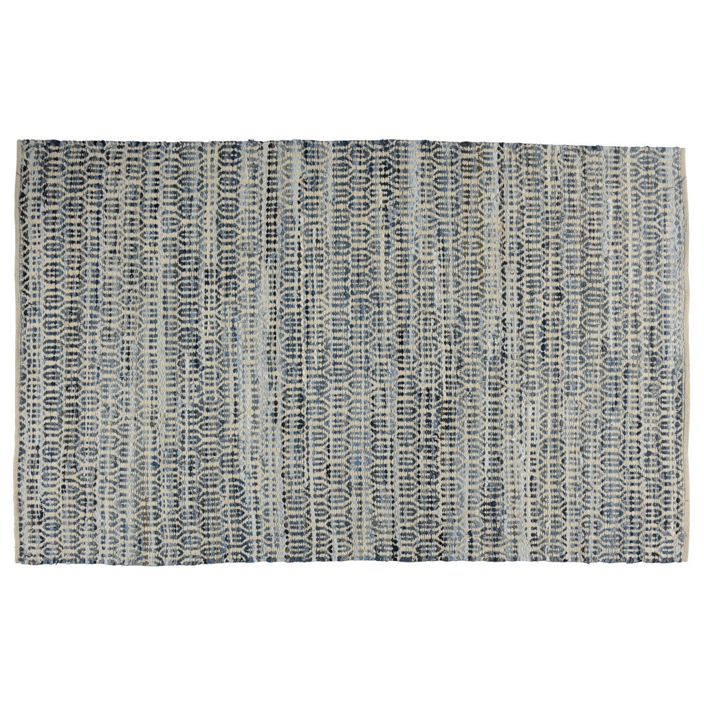 2' X 3' Blue And Gray Ogee Scatter Rug