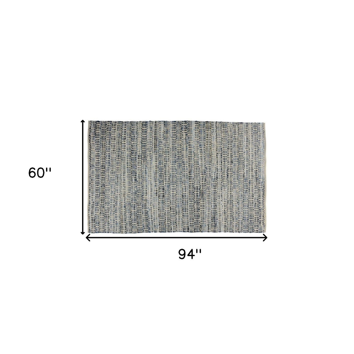 2' X 3' Blue And Gray Ogee Scatter Rug