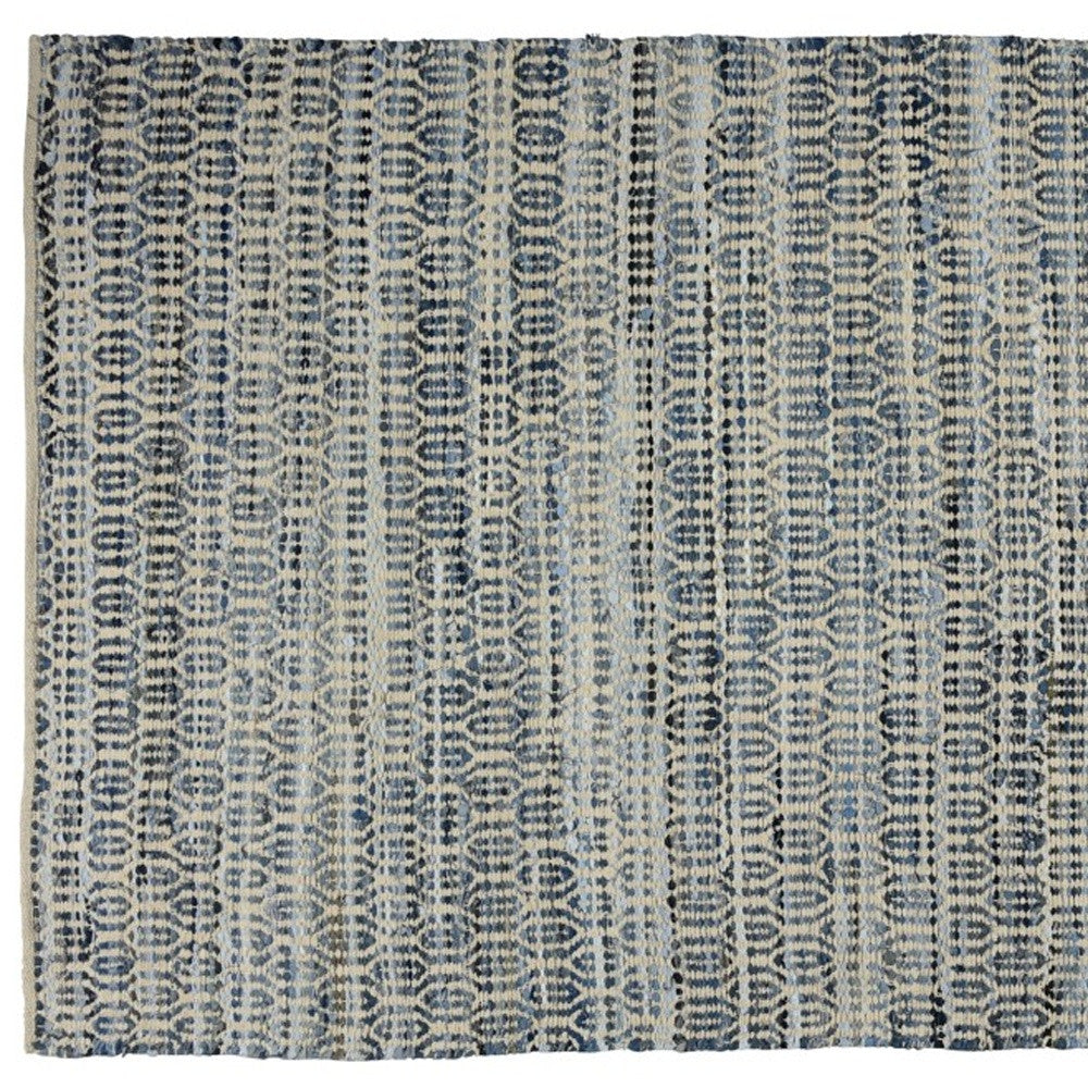 2' X 3' Blue And Gray Ogee Scatter Rug