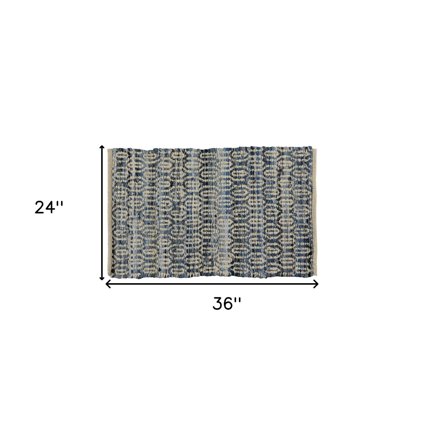 2' X 3' Blue And Gray Ogee Scatter Rug