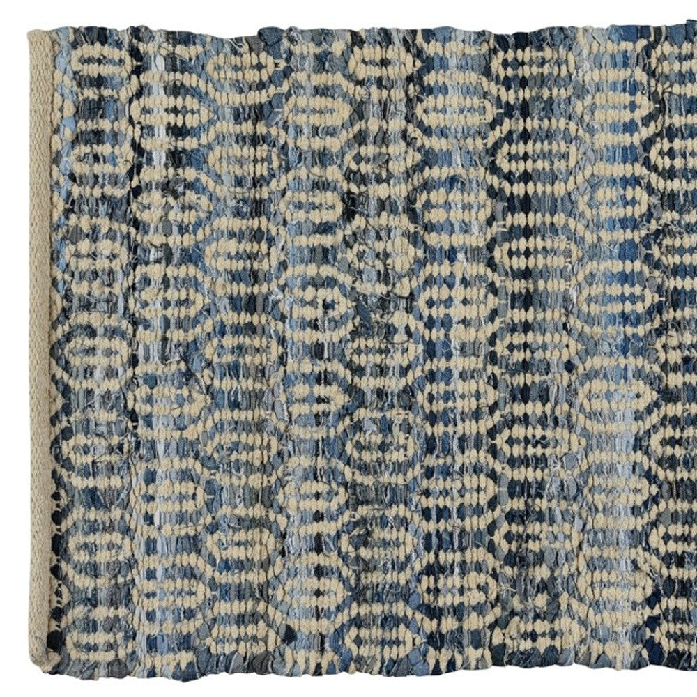 2' X 3' Blue And Gray Ogee Scatter Rug