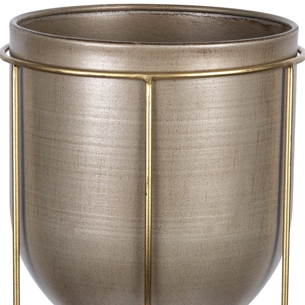 10" Bronze Cylinder Metal Table Vase