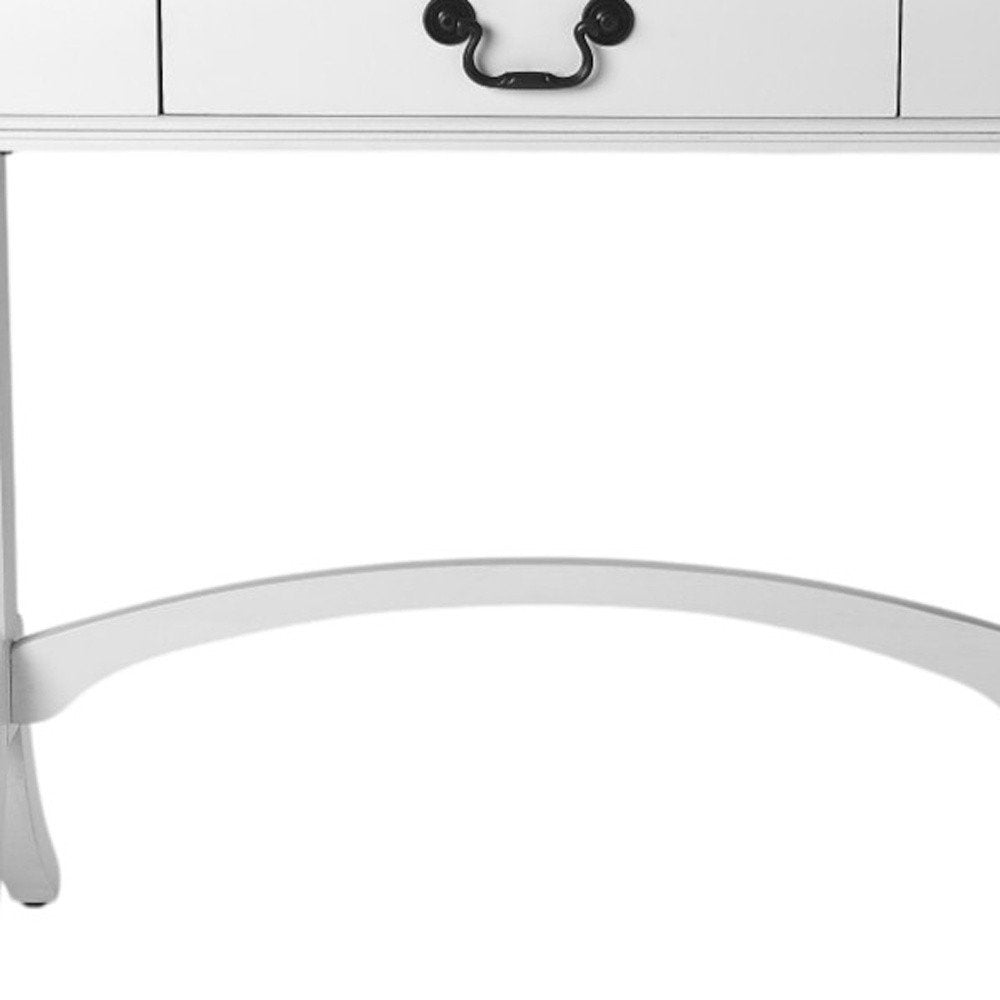 Acacia And Pinewood White Writing Desk