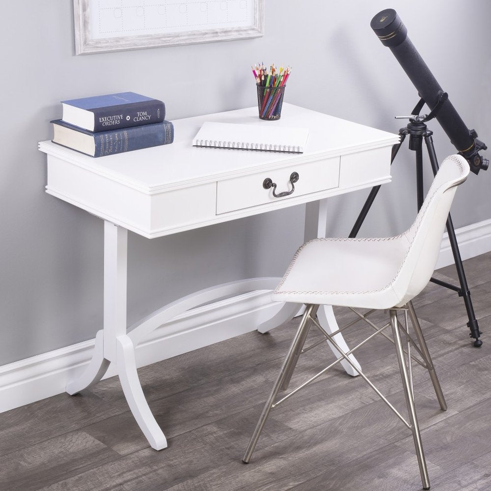 Acacia And Pinewood White Writing Desk