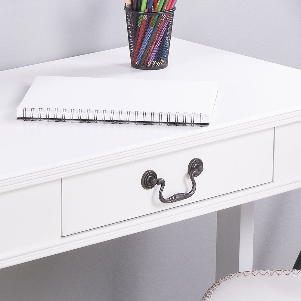 Acacia And Pinewood White Writing Desk