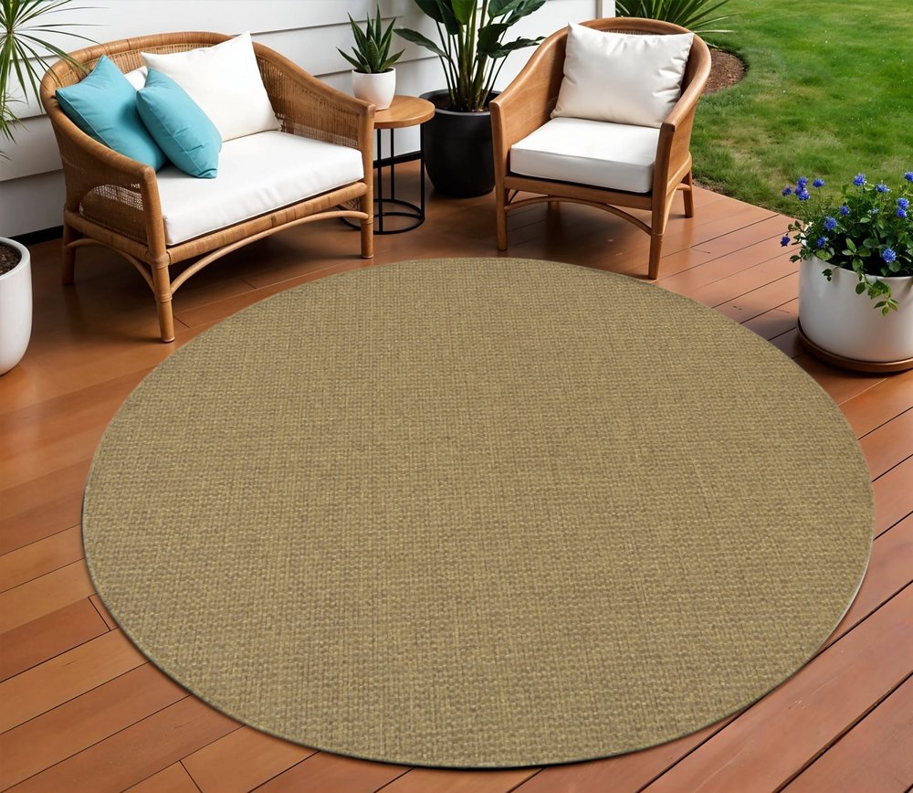 2' X 4' Tan Indoor Outdoor Area Rug