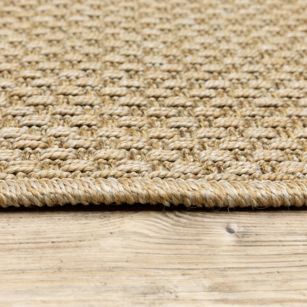 2' X 4' Beige Chevron Indoor Outdoor Area Rug