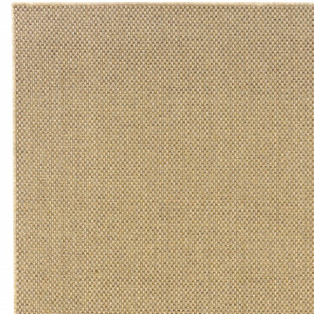 8' Beige Indoor Outdoor Runner Rug
